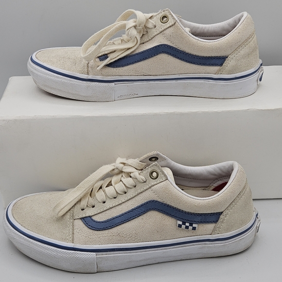 Vans Old Skool canvas off white skater sneakers size 7.5